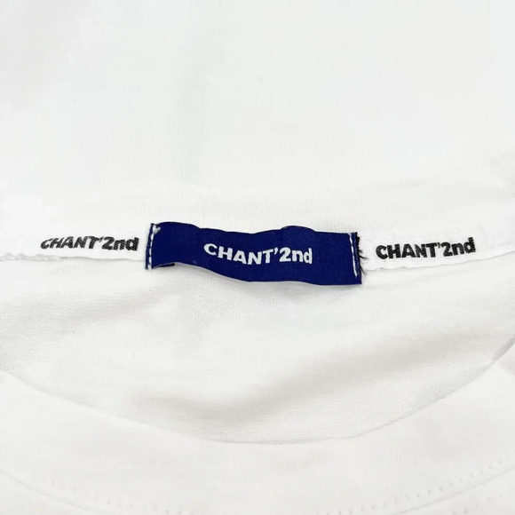 Chant 2nd Men BLFU Graphic Tee T Shirt Size L White Blue Crew Neck Short Sleeve - Picture 3 of 3